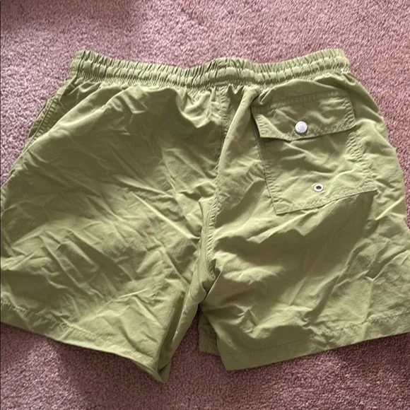 Lightweight Green Swim Trunks with Elastic Waistband - Picture 3 of 3